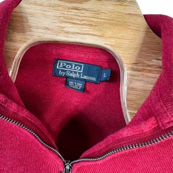 Red Ralph Lauren 1/4 Zip Sweater - Size Large - Picture 6 of 6